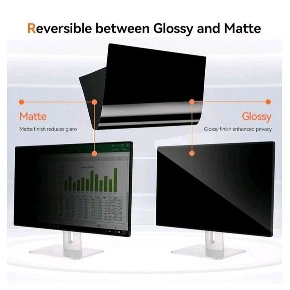 2 Pack 22-in Computer Privacy Screen for 16:10 Anti Glare Blue Light Protection - Picture 7 of 10